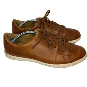 Cole Haan 10.5 Men's GrandPro Tennis Sneakers Leather Cognac